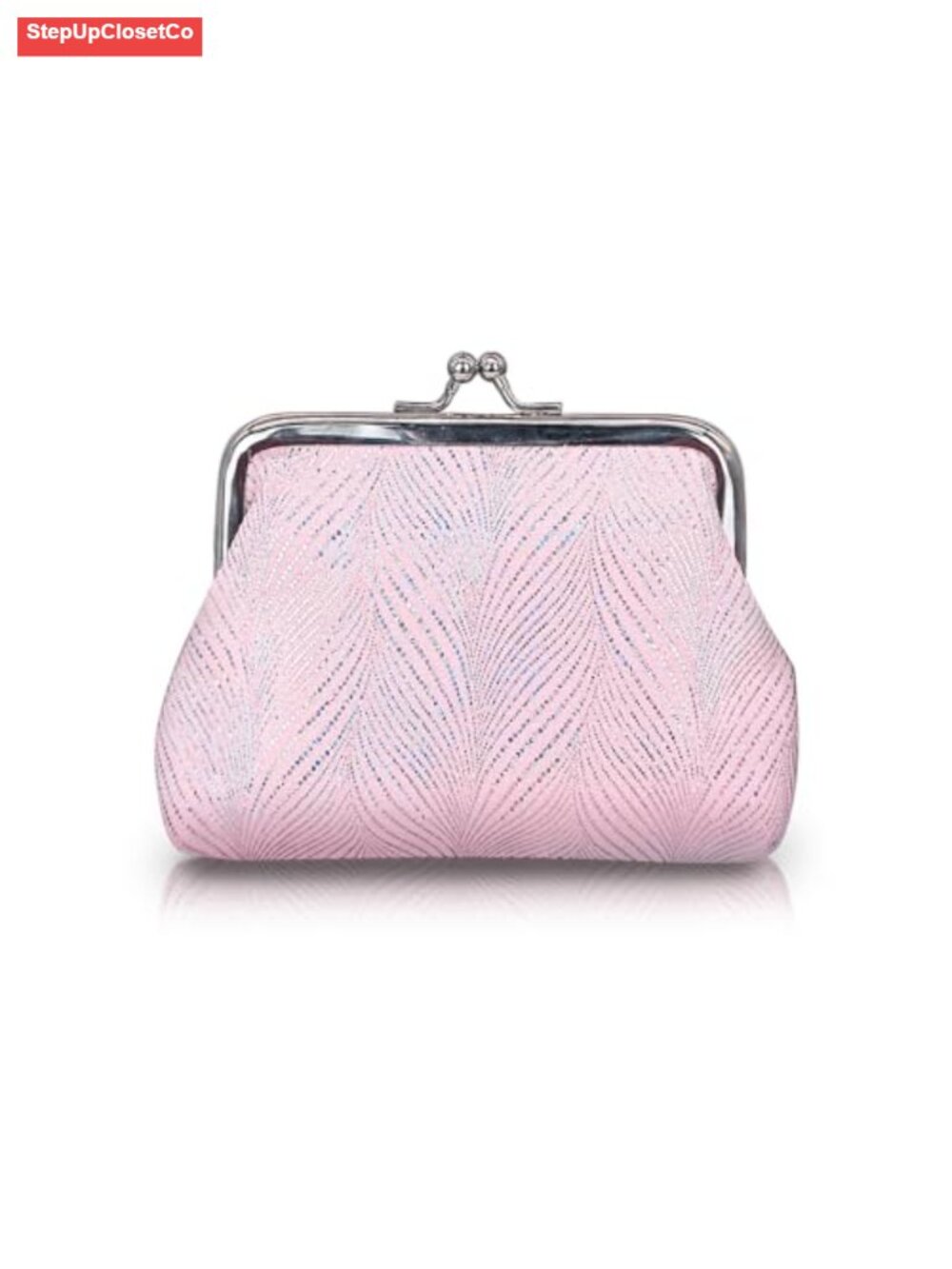 Women's Small Shiny Kiss Lock Coin Purse with Clasp, Compact Change Pouch for